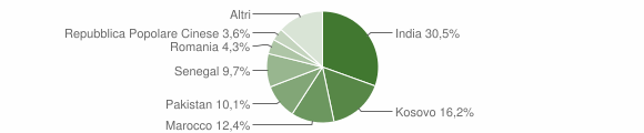 Grafico cittadinanza stranieri - Chiuduno 2012