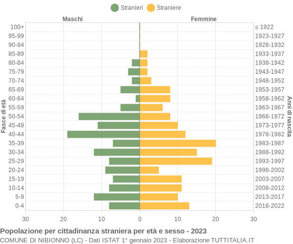 Grafico cittadini stranieri - Nibionno 2023