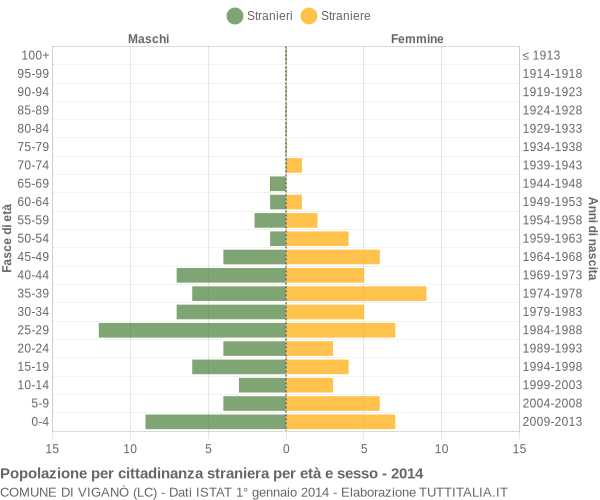 Grafico cittadini stranieri - Viganò 2014