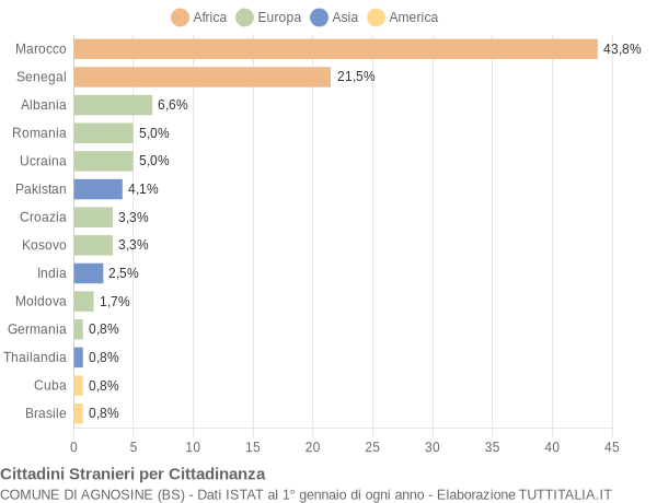 Grafico cittadinanza stranieri - Agnosine 2015