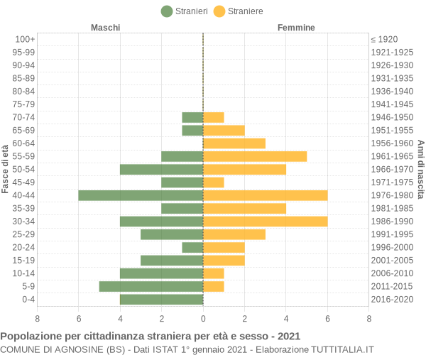 Grafico cittadini stranieri - Agnosine 2021