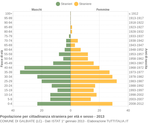 Grafico cittadini stranieri - Galbiate 2013