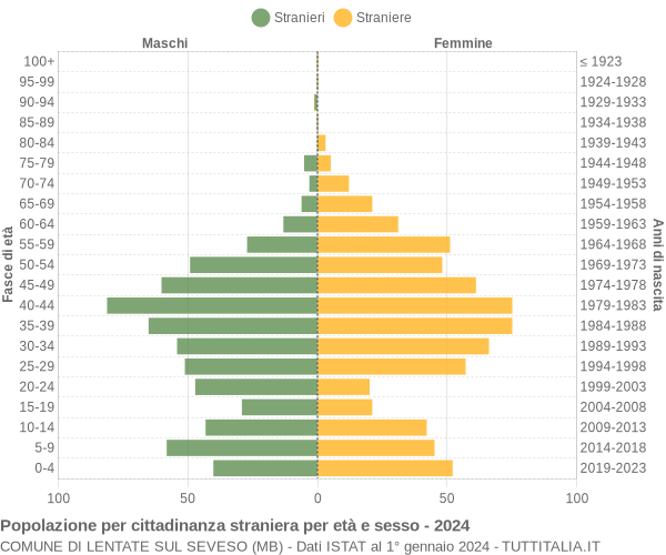 Grafico cittadini stranieri - Lentate sul Seveso 2024