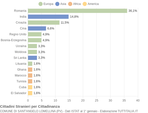 Grafico cittadinanza stranieri - Sant'Angelo Lomellina 2020