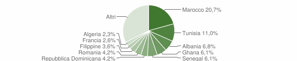 Grafico cittadinanza stranieri - Guanzate 2007