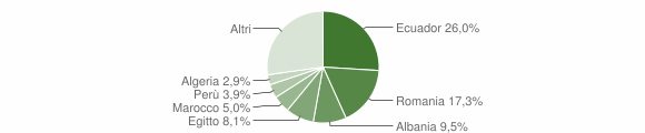 Grafico cittadinanza stranieri - Locate di Triulzi 2009