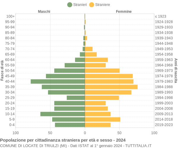 Grafico cittadini stranieri - Locate di Triulzi 2024