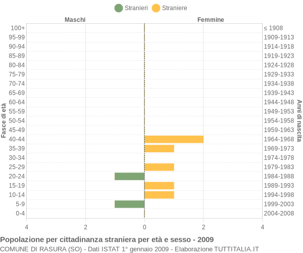 Grafico cittadini stranieri - Rasura 2009