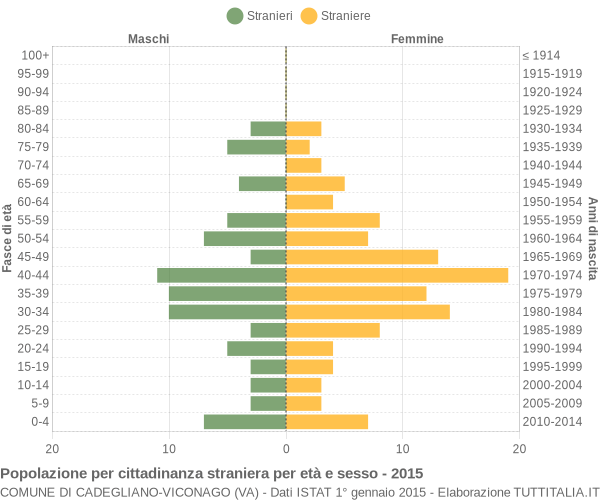 Grafico cittadini stranieri - Cadegliano-Viconago 2015