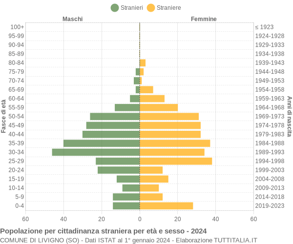 Grafico cittadini stranieri - Livigno 2024