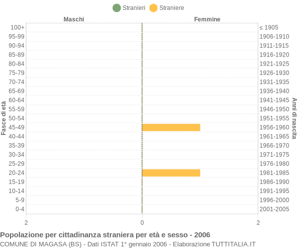 Grafico cittadini stranieri - Magasa 2006