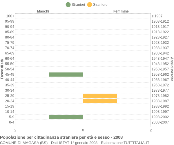 Grafico cittadini stranieri - Magasa 2008