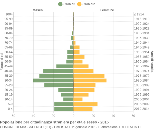 Grafico cittadini stranieri - Massalengo 2015