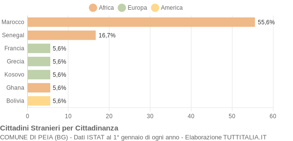 Grafico cittadinanza stranieri - Peia 2022