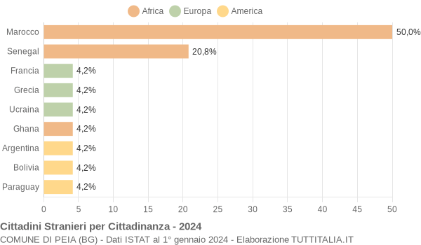 Grafico cittadinanza stranieri - Peia 2024