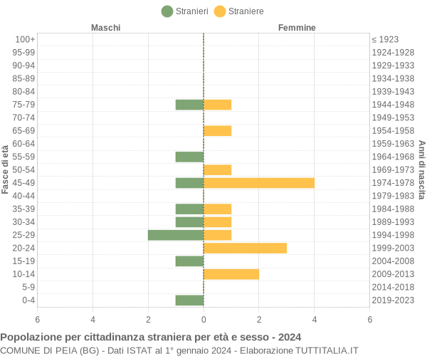 Grafico cittadini stranieri - Peia 2024