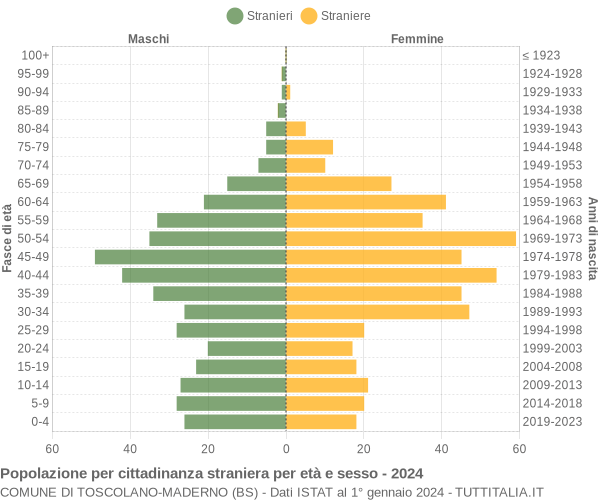 Grafico cittadini stranieri - Toscolano-Maderno 2024