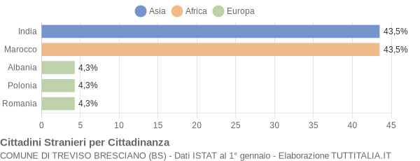 Grafico cittadinanza stranieri - Treviso Bresciano 2007