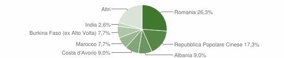 Grafico cittadinanza stranieri - Collio 2011