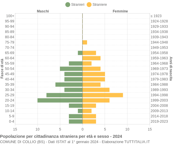 Grafico cittadini stranieri - Collio 2024