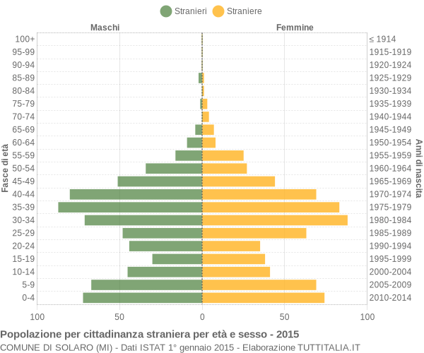 Grafico cittadini stranieri - Solaro 2015