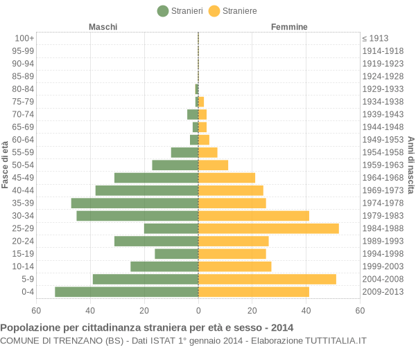 Grafico cittadini stranieri - Trenzano 2014