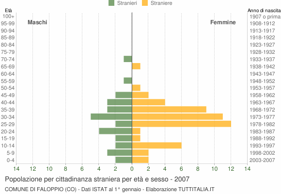 Grafico cittadini stranieri - Faloppio 2007