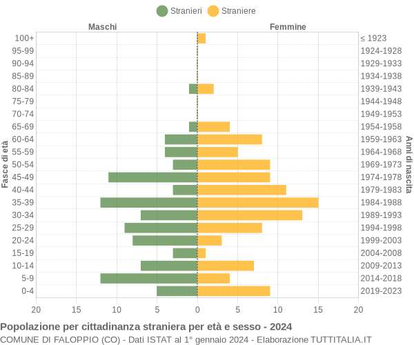 Grafico cittadini stranieri - Faloppio 2024