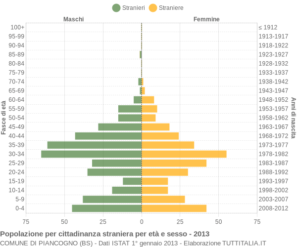 Grafico cittadini stranieri - Piancogno 2013