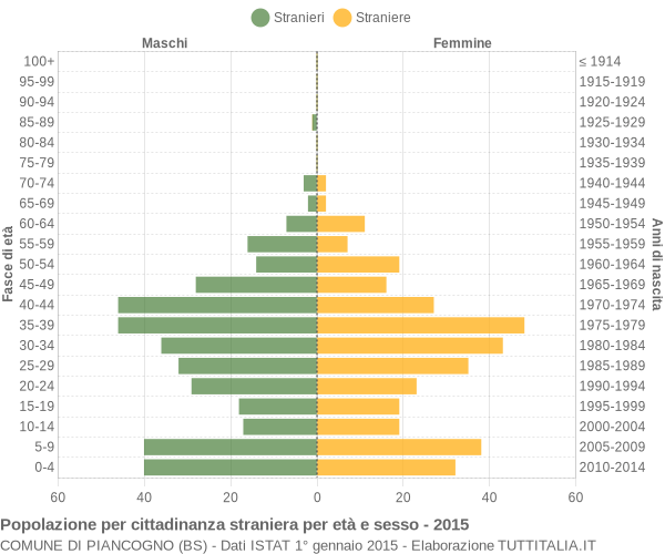 Grafico cittadini stranieri - Piancogno 2015