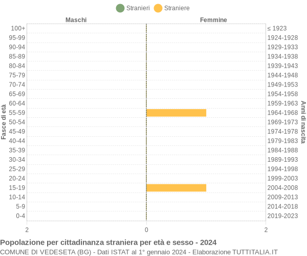 Grafico cittadini stranieri - Vedeseta 2024