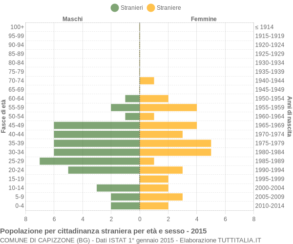 Grafico cittadini stranieri - Capizzone 2015