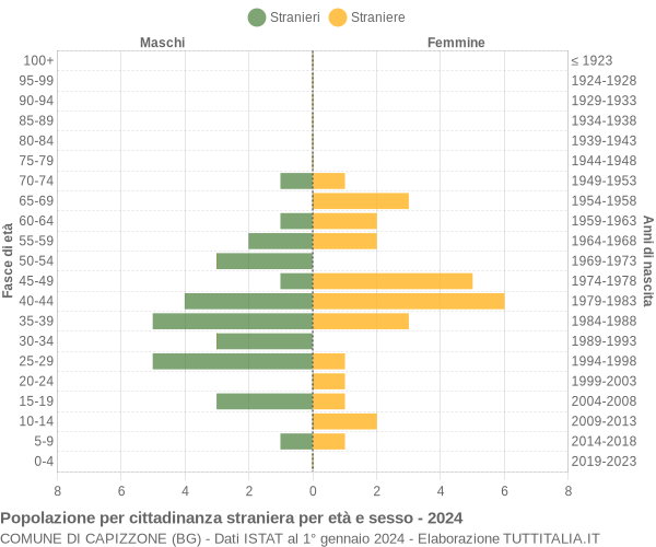 Grafico cittadini stranieri - Capizzone 2024