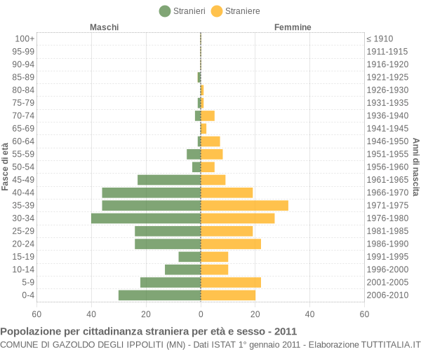 Grafico cittadini stranieri - Gazoldo degli Ippoliti 2011