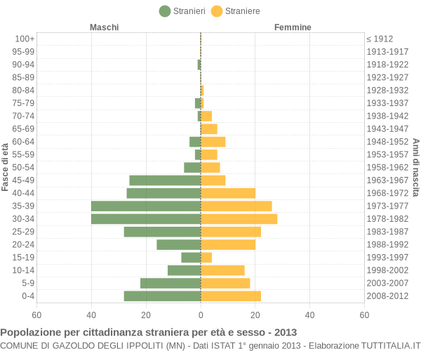 Grafico cittadini stranieri - Gazoldo degli Ippoliti 2013