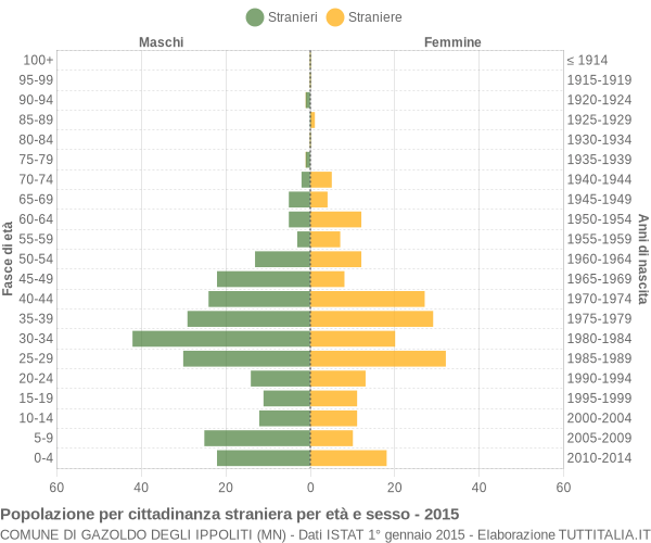 Grafico cittadini stranieri - Gazoldo degli Ippoliti 2015