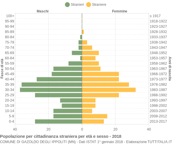 Grafico cittadini stranieri - Gazoldo degli Ippoliti 2018