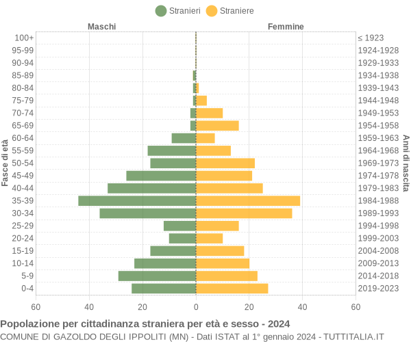 Grafico cittadini stranieri - Gazoldo degli Ippoliti 2024