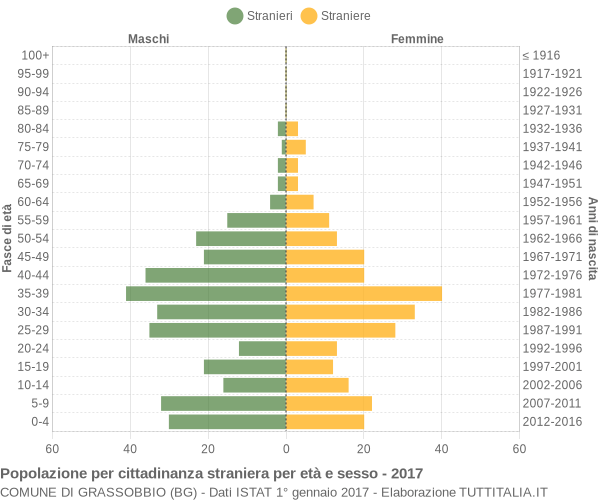 Grafico cittadini stranieri - Grassobbio 2017