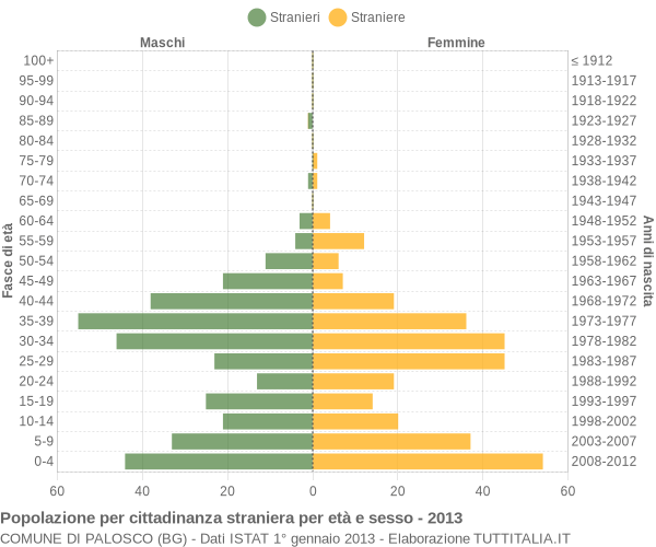 Grafico cittadini stranieri - Palosco 2013