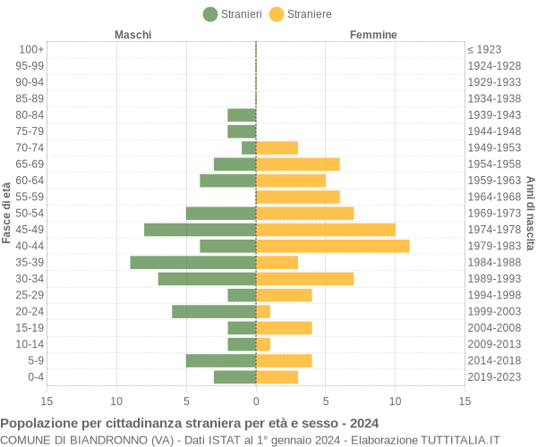 Grafico cittadini stranieri - Biandronno 2024