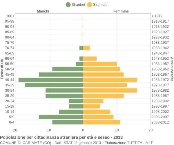 Grafico cittadini stranieri - Carimate 2013