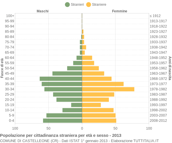Grafico cittadini stranieri - Castelleone 2013