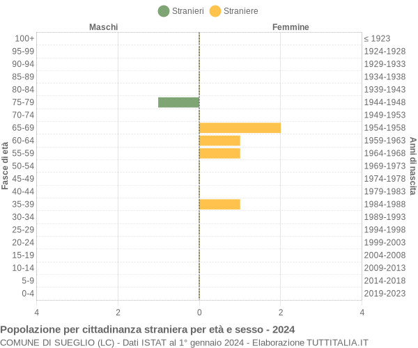 Grafico cittadini stranieri - Sueglio 2024