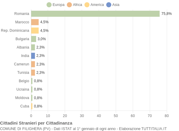 Grafico cittadinanza stranieri - Filighera 2014