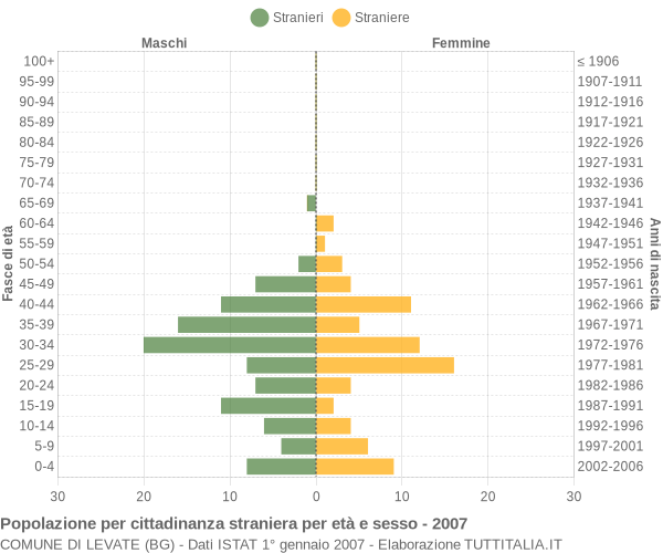 Grafico cittadini stranieri - Levate 2007