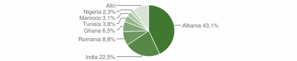 Grafico cittadinanza stranieri - Martignana di Po 2012