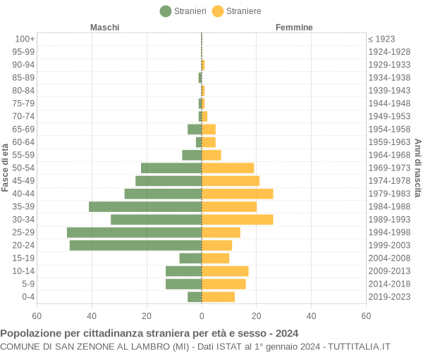 Grafico cittadini stranieri - San Zenone al Lambro 2024