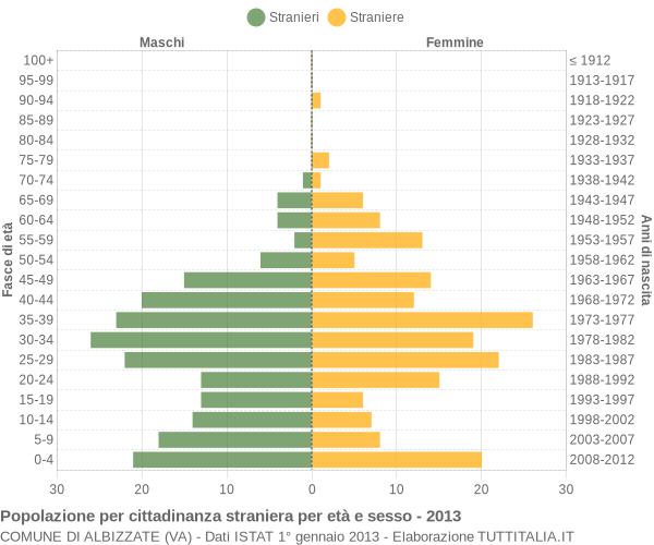 Grafico cittadini stranieri - Albizzate 2013