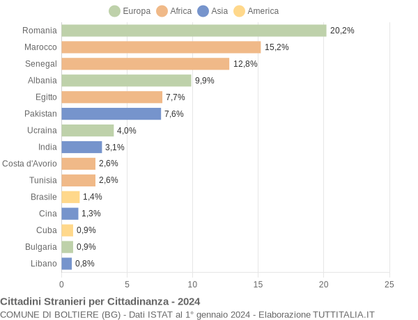 Grafico cittadinanza stranieri - Boltiere 2024